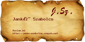 Jankó Szabolcs névjegykártya
